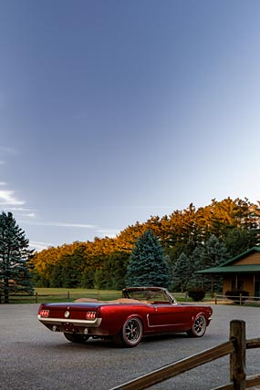 1965 Ringbrothers Ford Mustang Convertible Uncaged phone wallpaper thumbnail.