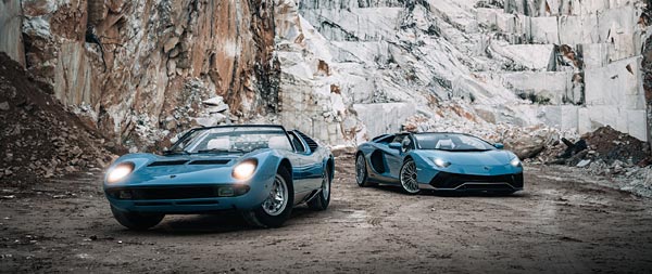1968 Lamborghini Miura Roadster super ultrawide wallpaper thumbnail.