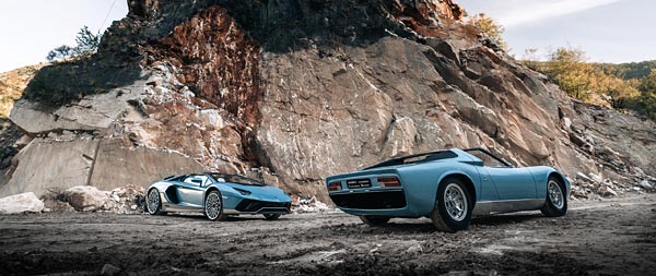 1968 Lamborghini Miura Roadster super ultrawide wallpaper thumbnail.