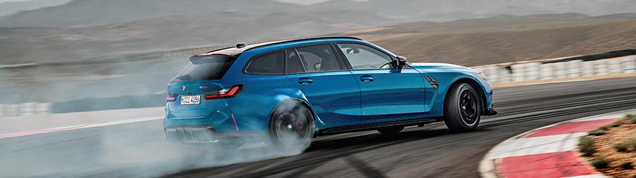 2025 BMW M3 CS Touring super ultrawide wallpaper thumbnail.