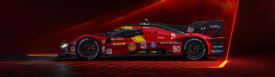 2025 Ferrari 499P super ultrawide wallpaper thumbnail.