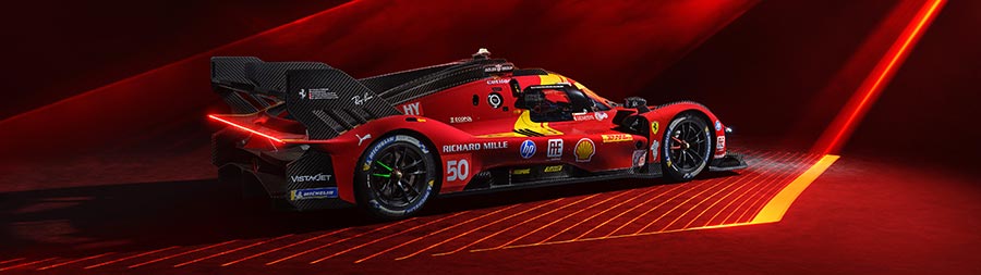 2025 Ferrari 499P super ultrawide wallpaper thumbnail.